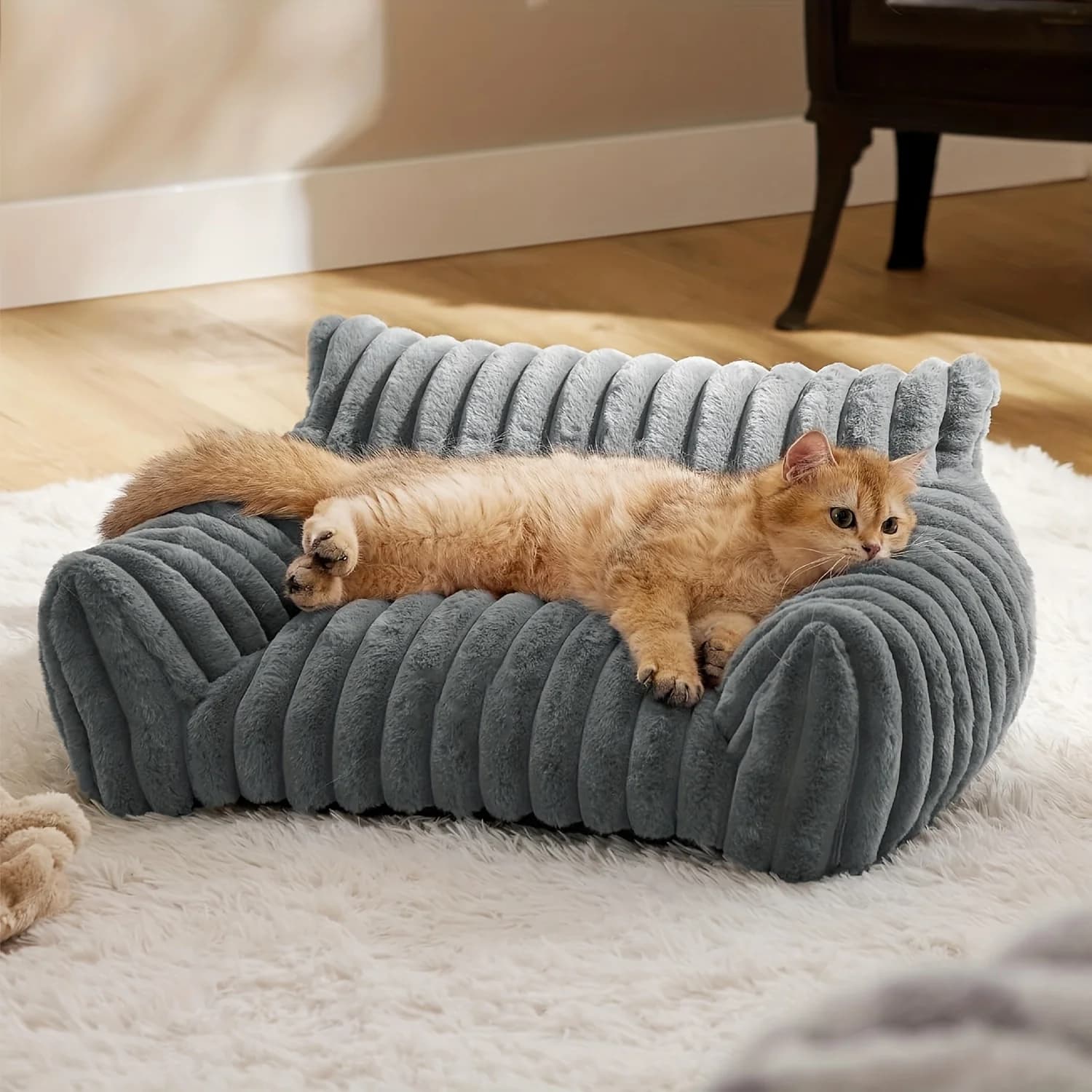 Warm Comfort Cat Sofa Deep Sleep Cat Bed Pet Basket Kitten House Small Dogs Sofa Cute Soft Cushion For Medium Cats Bed